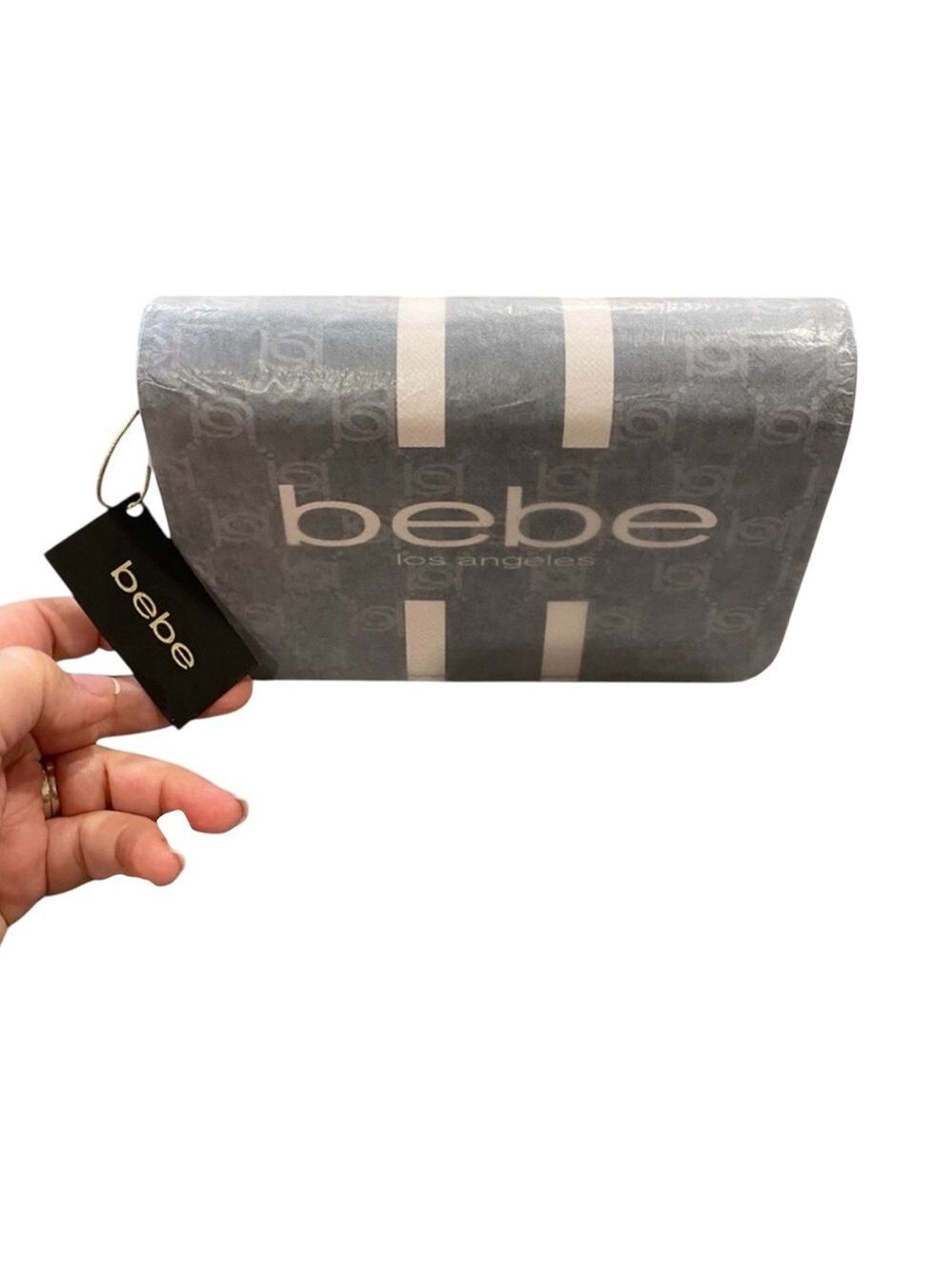 NWT Bebe Paisley Black Crossbody Bag • Faux Leather Chain Strap